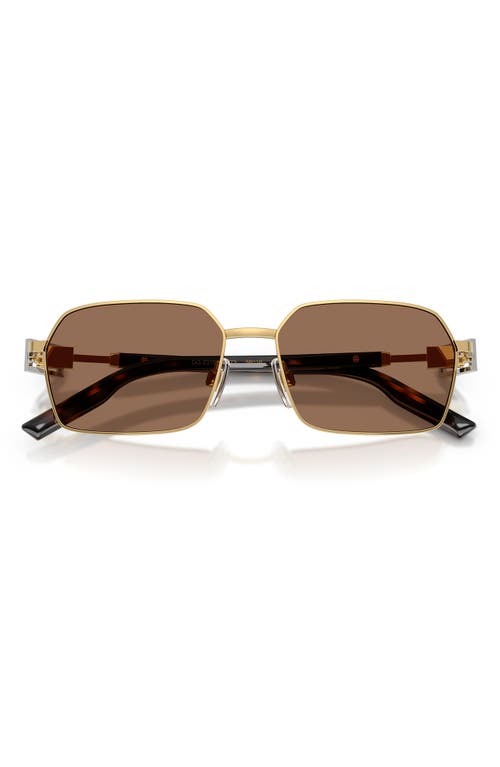Dolce & Gabbana Wire-frame Rectangular Sunglasses In Gold