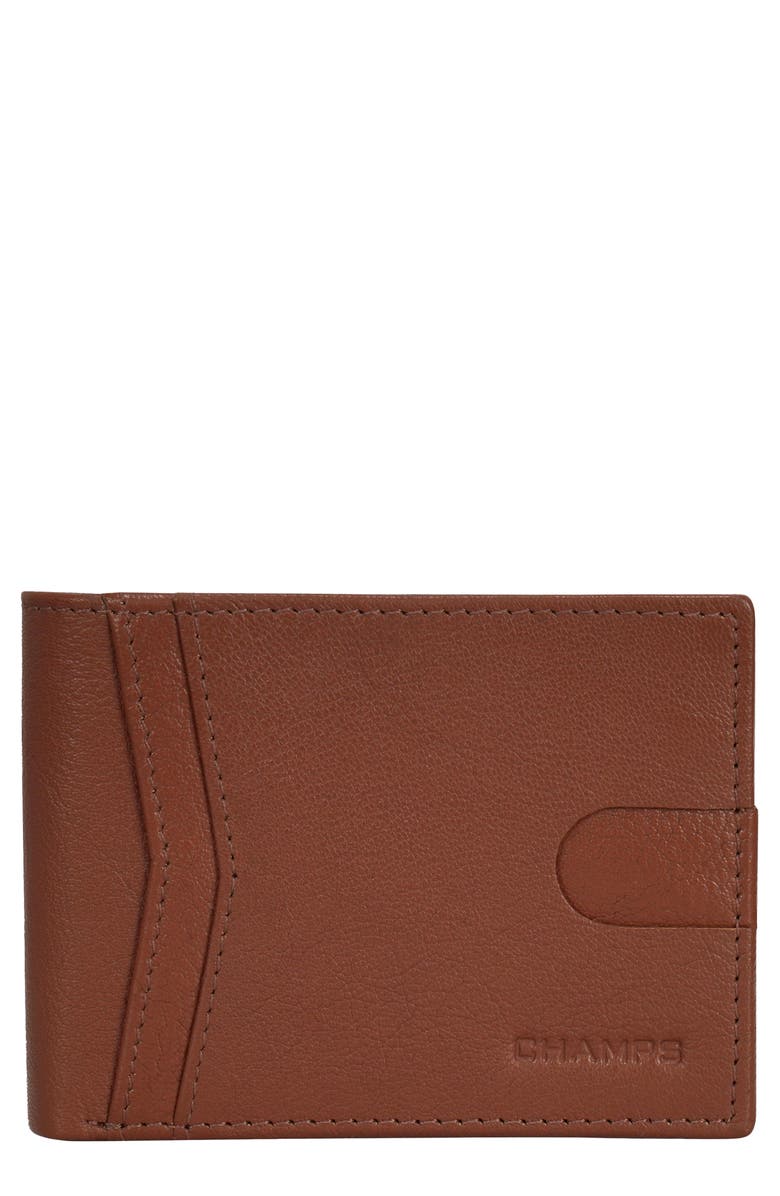 CHAMPS Onyx ID Flap Leather Bifold Wallet, Main, color, Brown