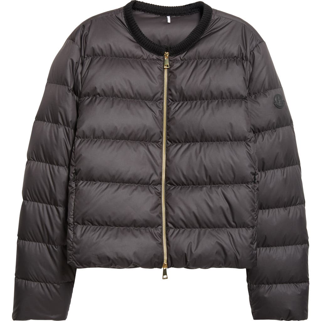 Moncler Mauvezin Mixed Media Down Puffer Jacket In Gray