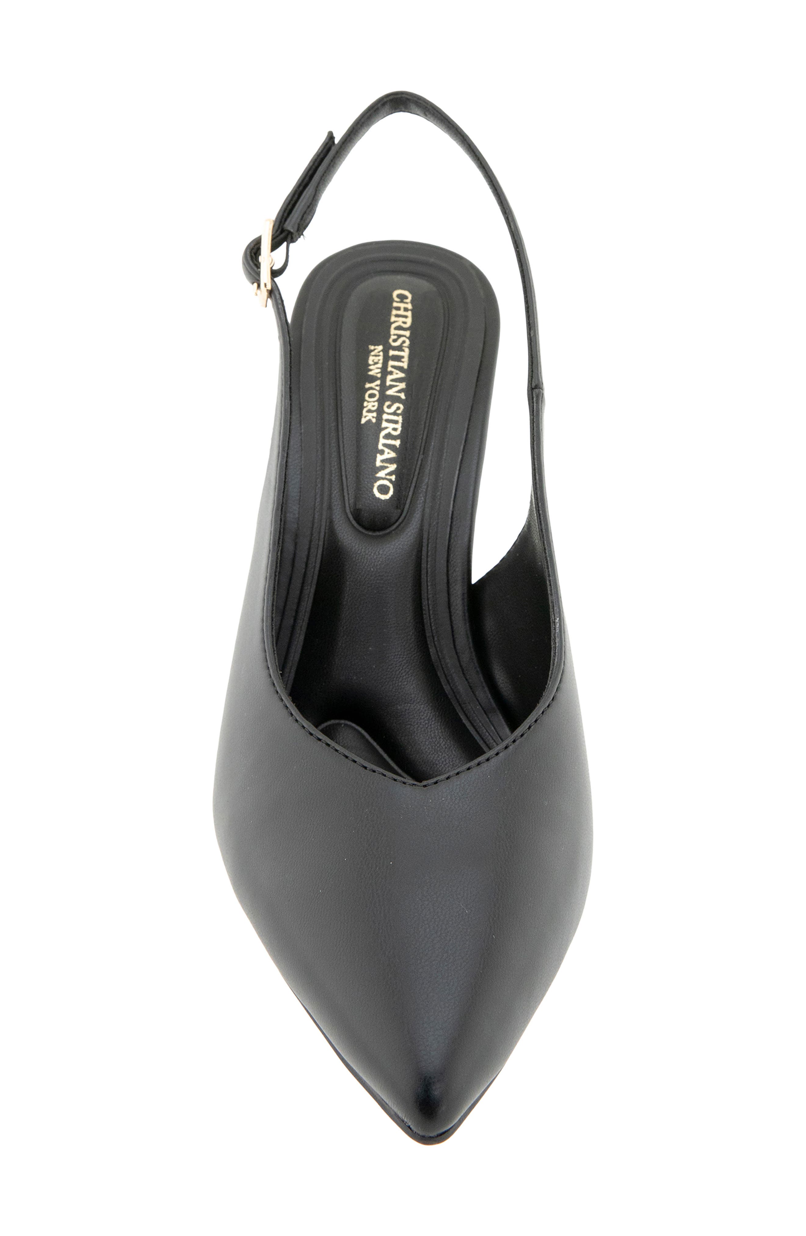 Barlix Pointed Toe Slingback Pump, Alternate, color, BLACK PU