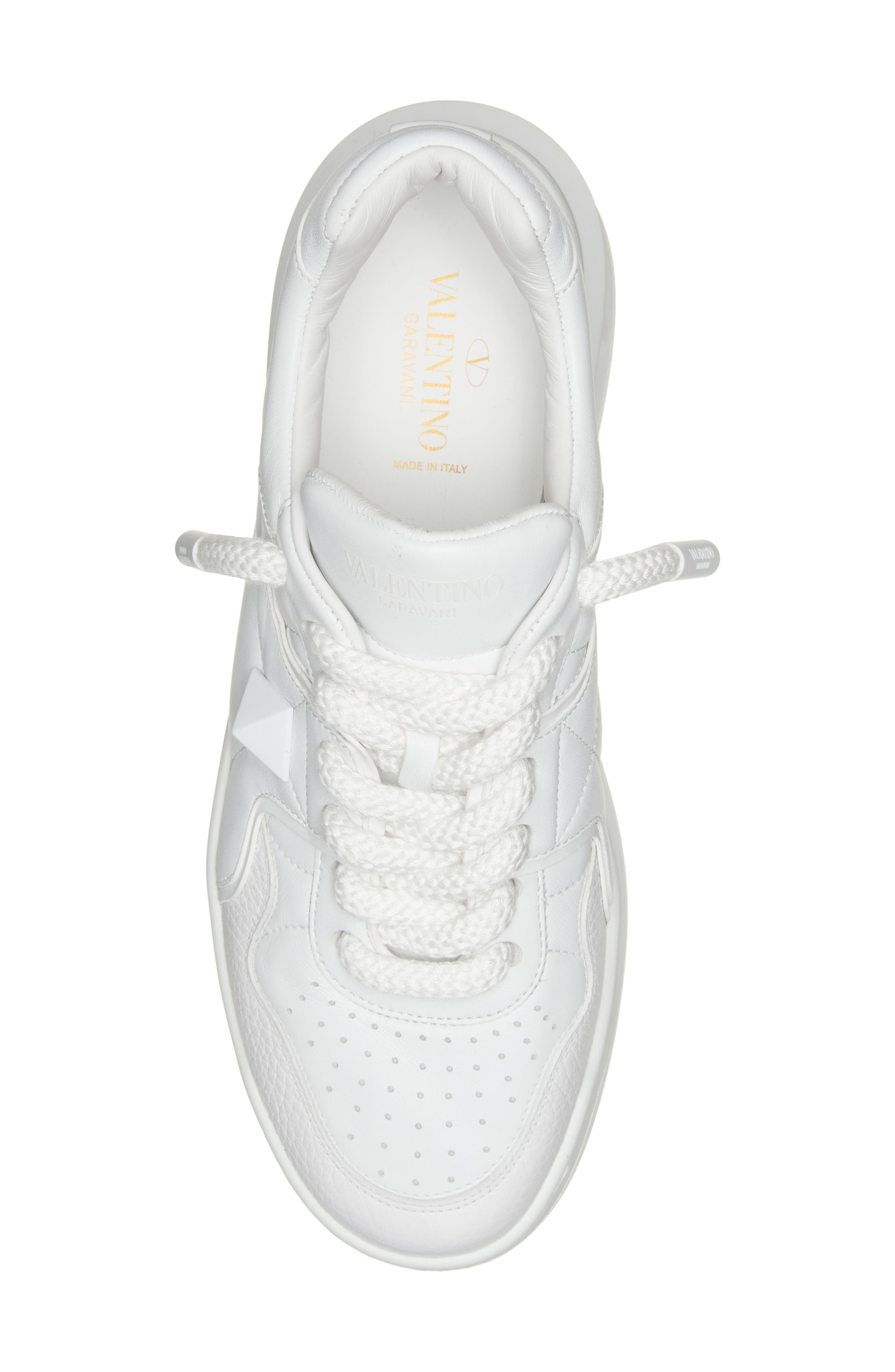 Valentino Garavani XL One Stud Low Top Sneaker, Alternate, color, 0Bo-Bianco