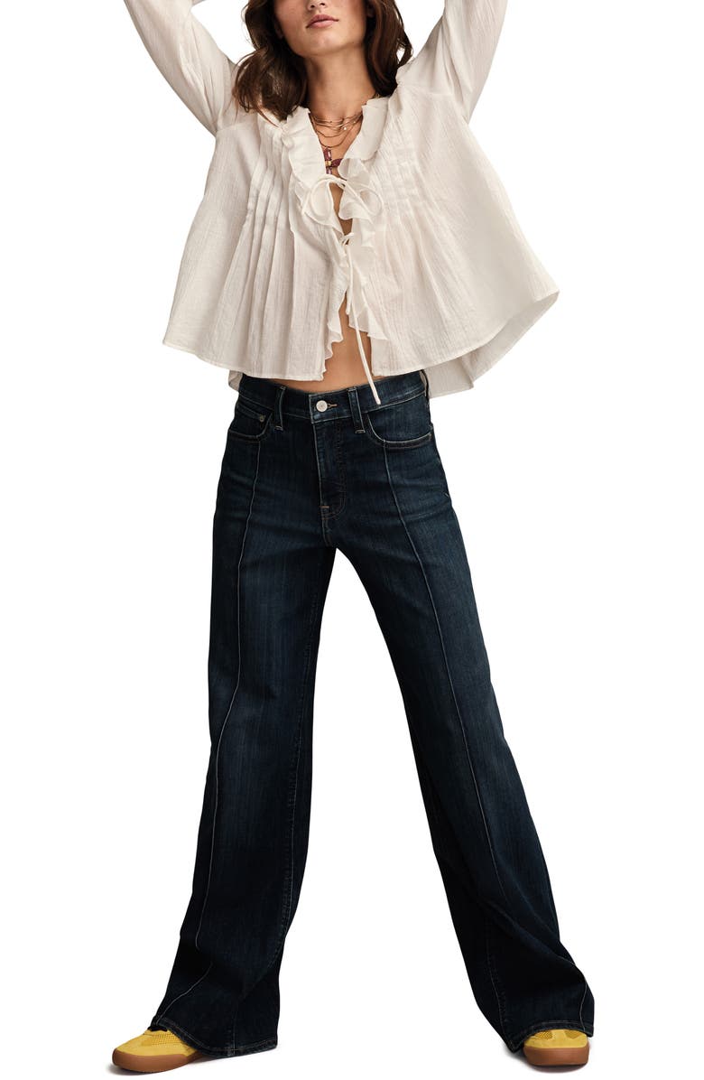 Lucky Brand Stevie High Waist Front Seams Wide Leg Jeans, Alternate, color, Lowkey Wash