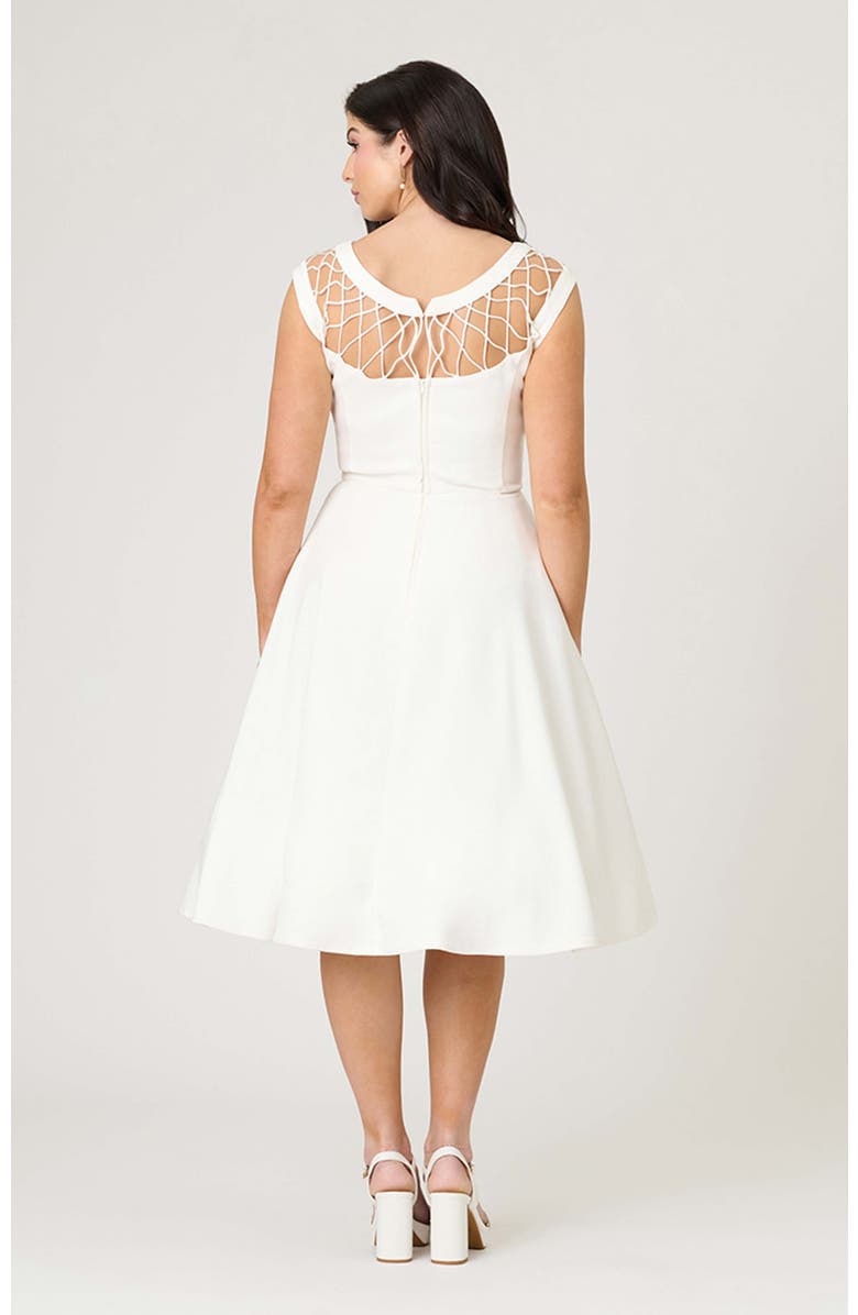 Unique Vintage Diamond Cutout Swing Dress, Alternate, color, Ivory