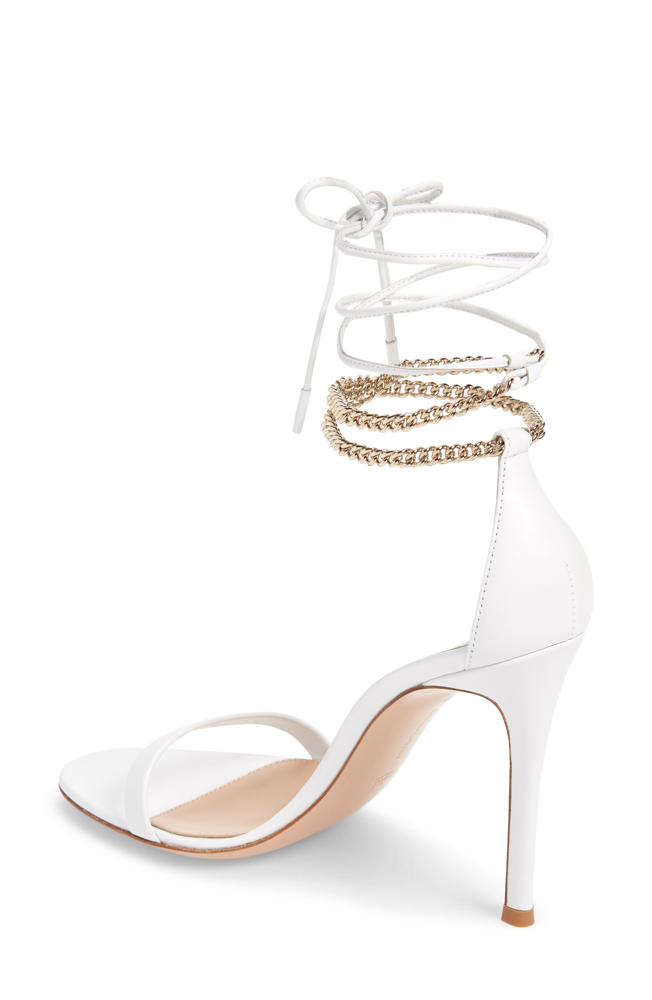 Gianvito Rossi Chain Ankle Wrap Sandal, Alternate, color, 