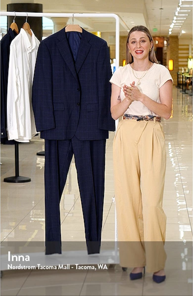 Siena Regular Plaid Wool & Silk Suit, sales video thumbnail