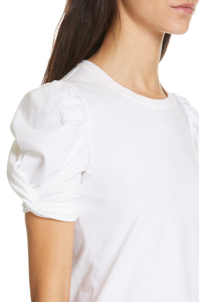 Kati Twist Sleeve Tee, Alternate, color, WHITE