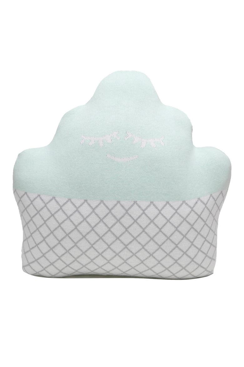 Cupcake Throw Pillow, Main, color, GREEN