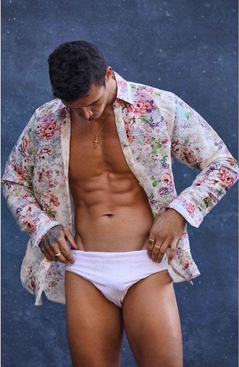 Aqua Blu Relaxed Fit Blake Shirt, Alternate, color, White Floral Print