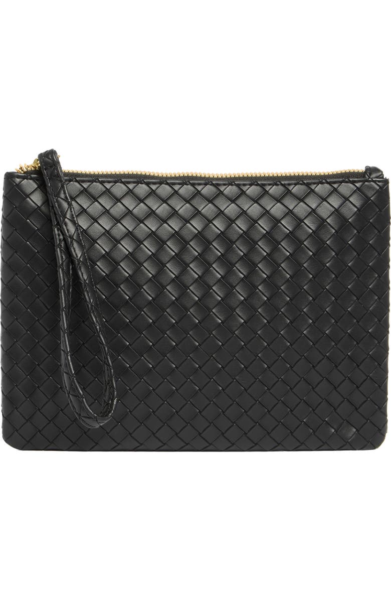 MUNDI SMALL LEATHER GOODS Woven Wristlet, Main, color, 08N-Black