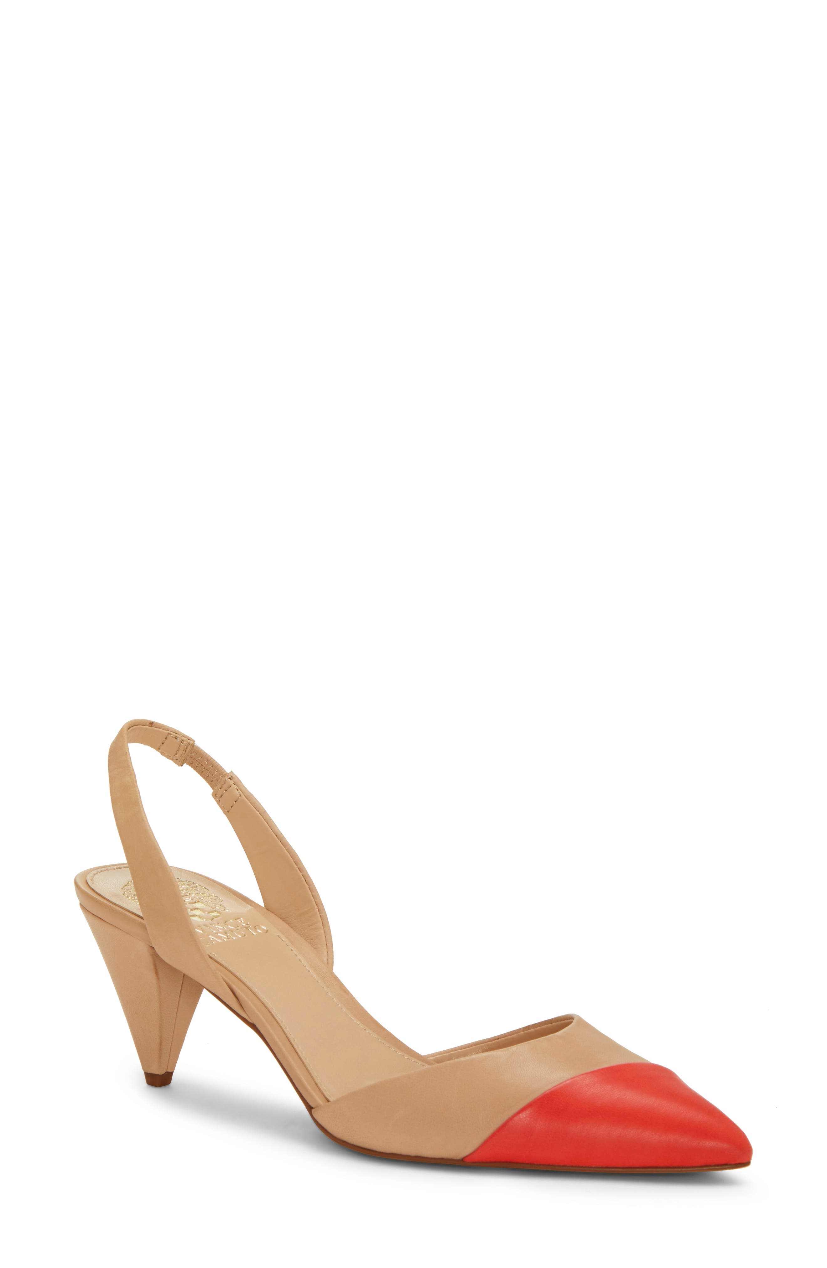 Corran Slingback Pump, Main, color, BUFF/ HOT LEATHER