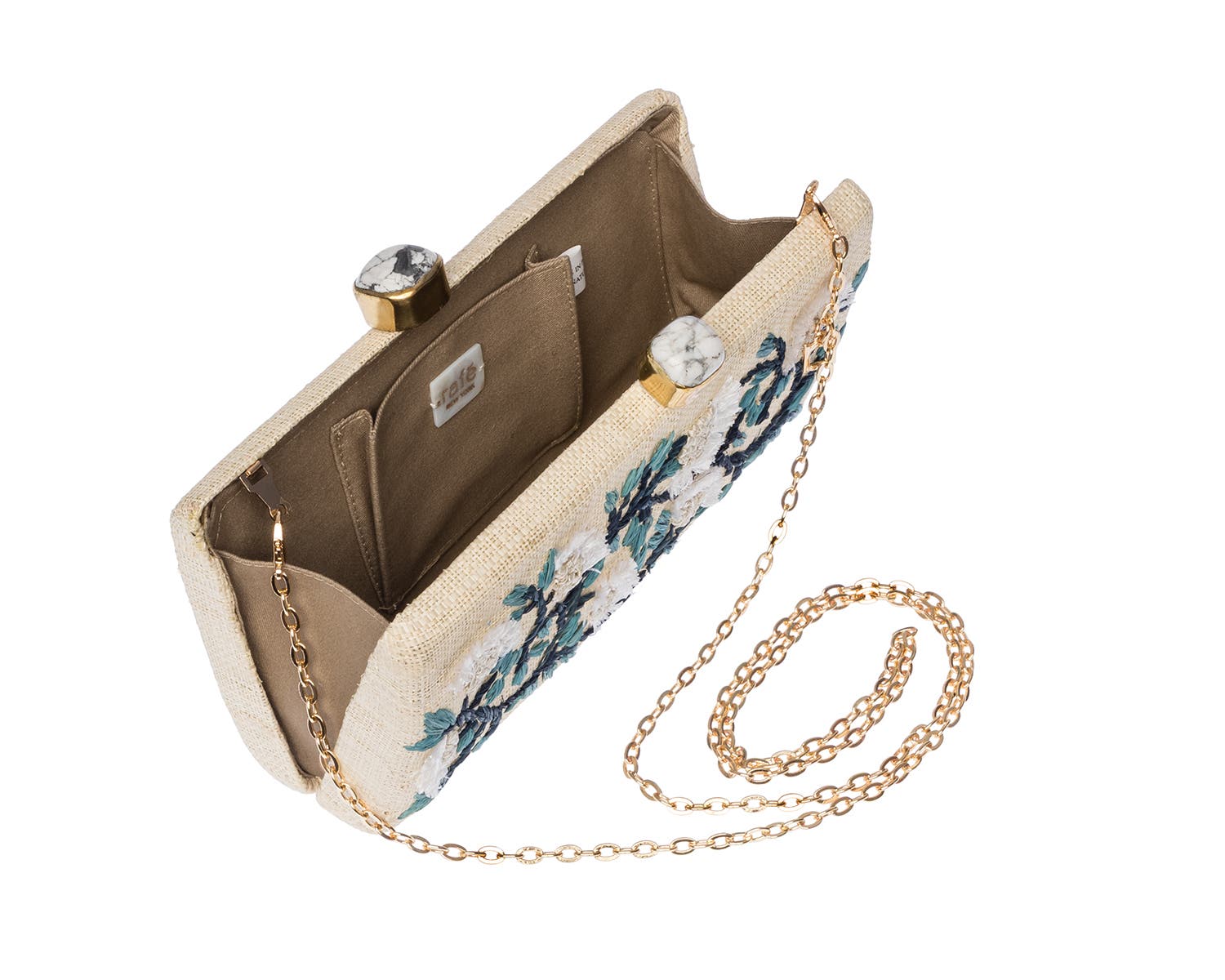 Alessandra Embroidered Long Clutch, Alternate, color, BLUE/ WHITE