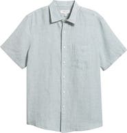 Nordstrom Solid Short Sleeve Linen Button-Up Shirt