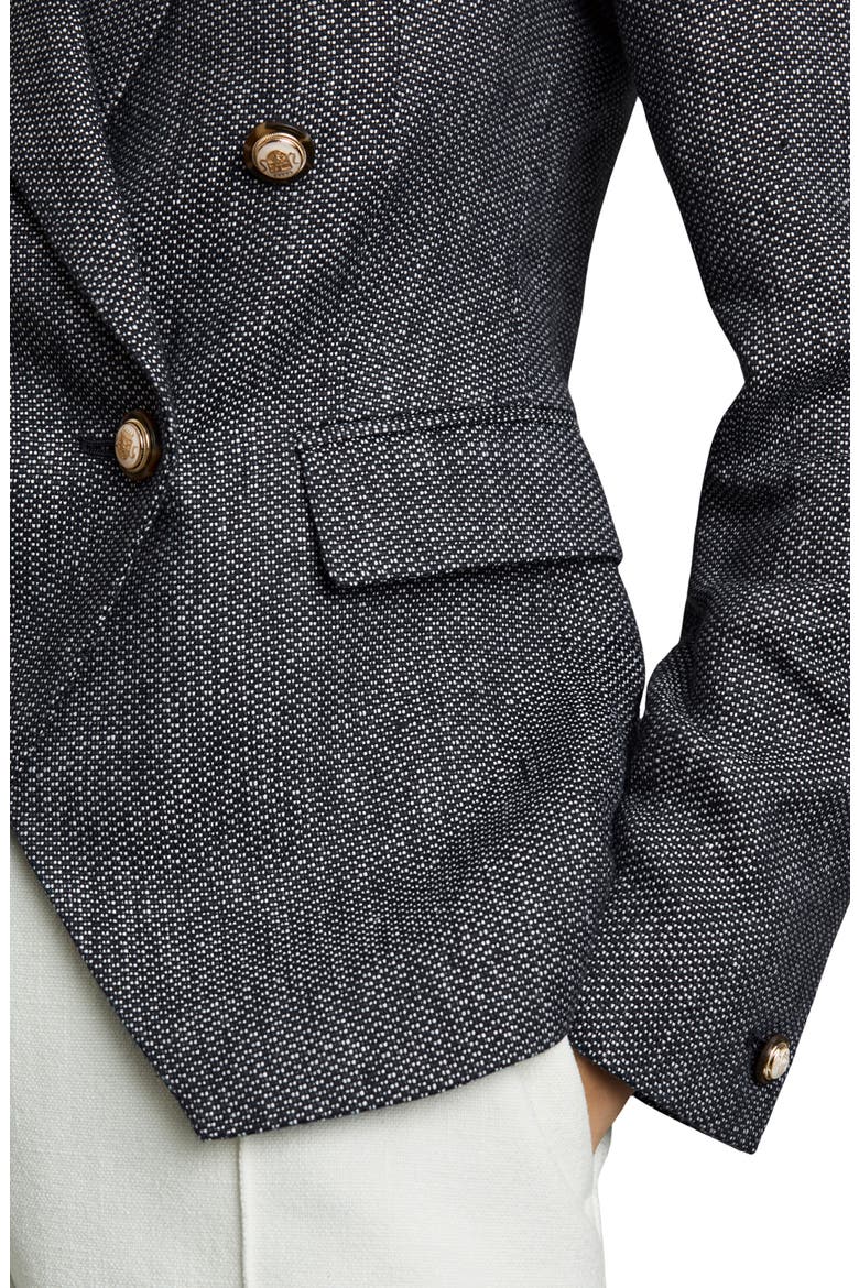 Baker Double Breasted Linen Blend Blazer, Alternate, color, NAVY