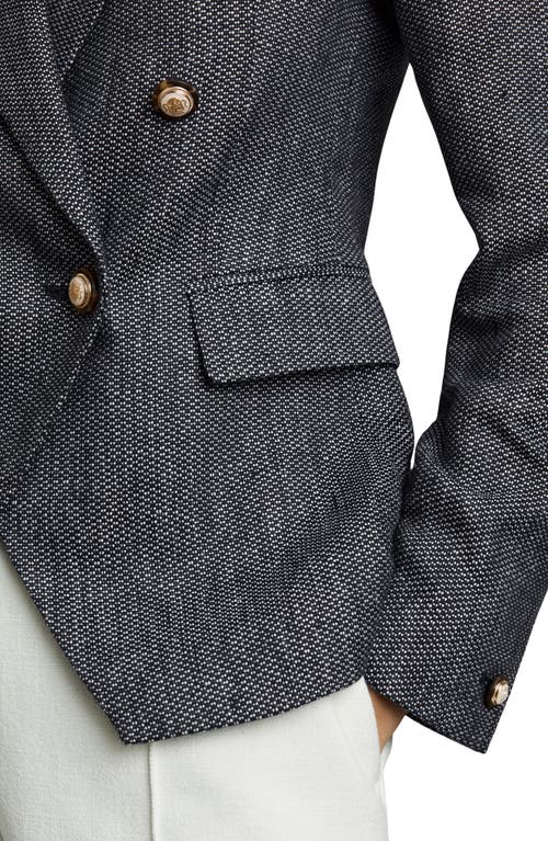 Shop Reiss Baker Double Breasted Linen Blend Blazer
