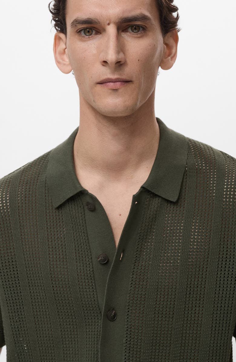 MANGO Stripe Open Stitch Button-Up Shirt, Alternate, color, 