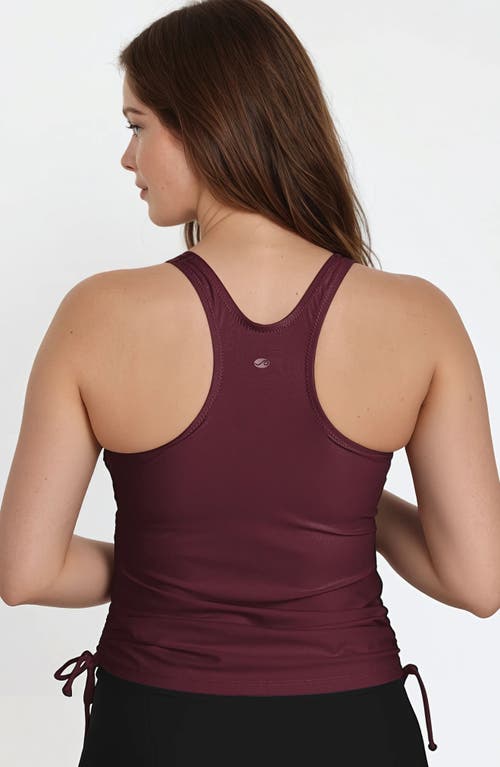 Calypsa Maya Tankini Swim Top With Removable Cups In Burgundy