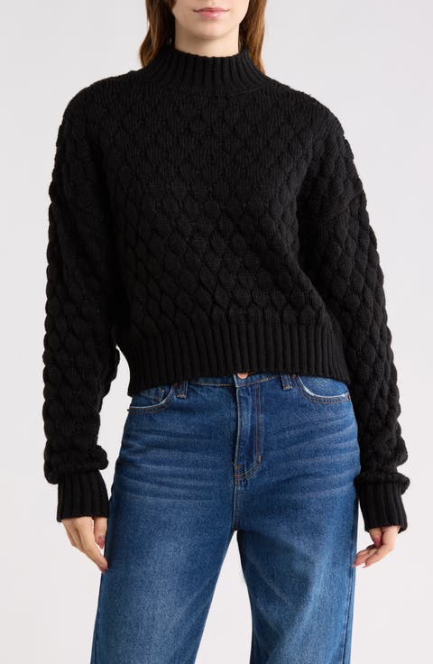 Bubble Knit Crop Sweater