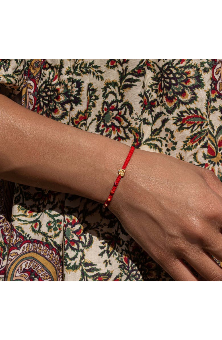 Karma and Luck Chakra OM Charm Red String Adjustable Bracelet Serene Soul, Alternate, color, Red/God