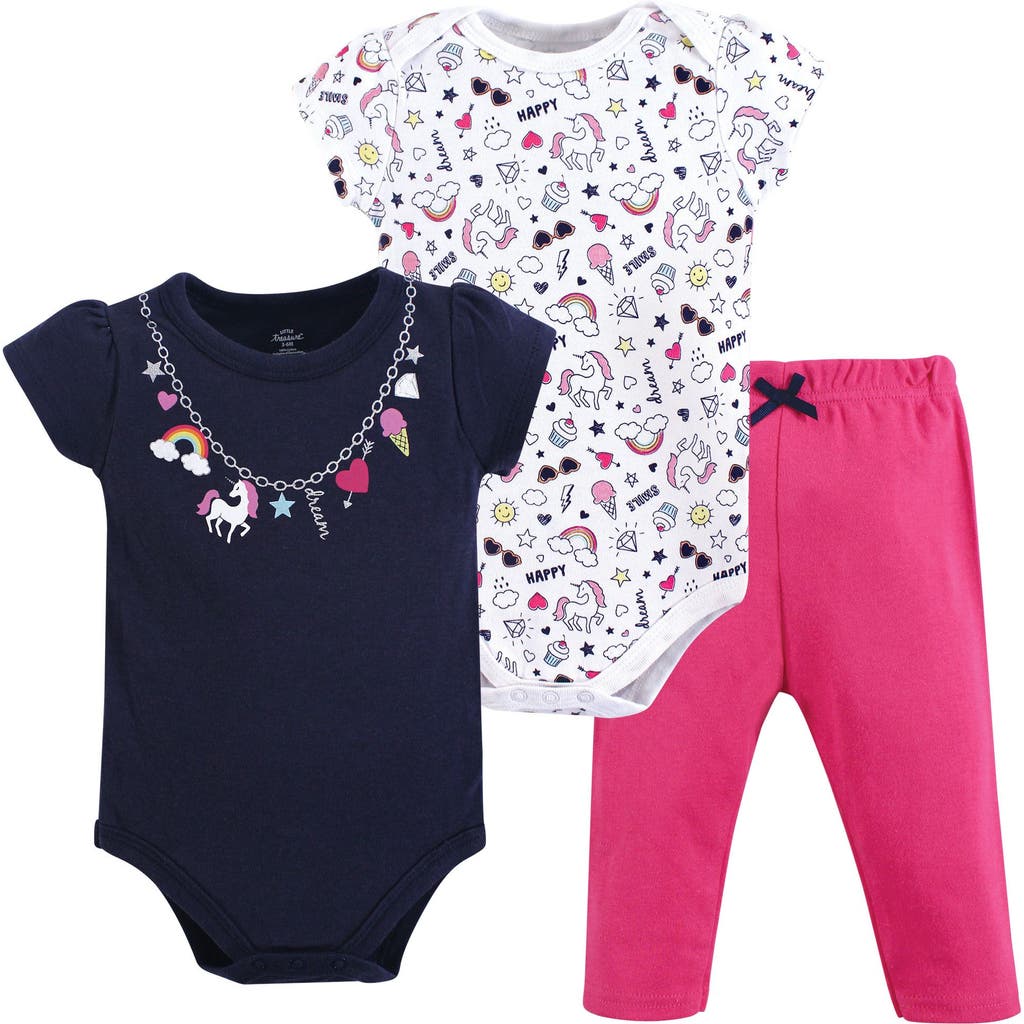 Little Treasure Babies' Soft Cotton Two-piece Outfit Bodysuit & Pants