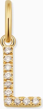 Oradina 14K Gold My Letter Diamond Pendant Charm
