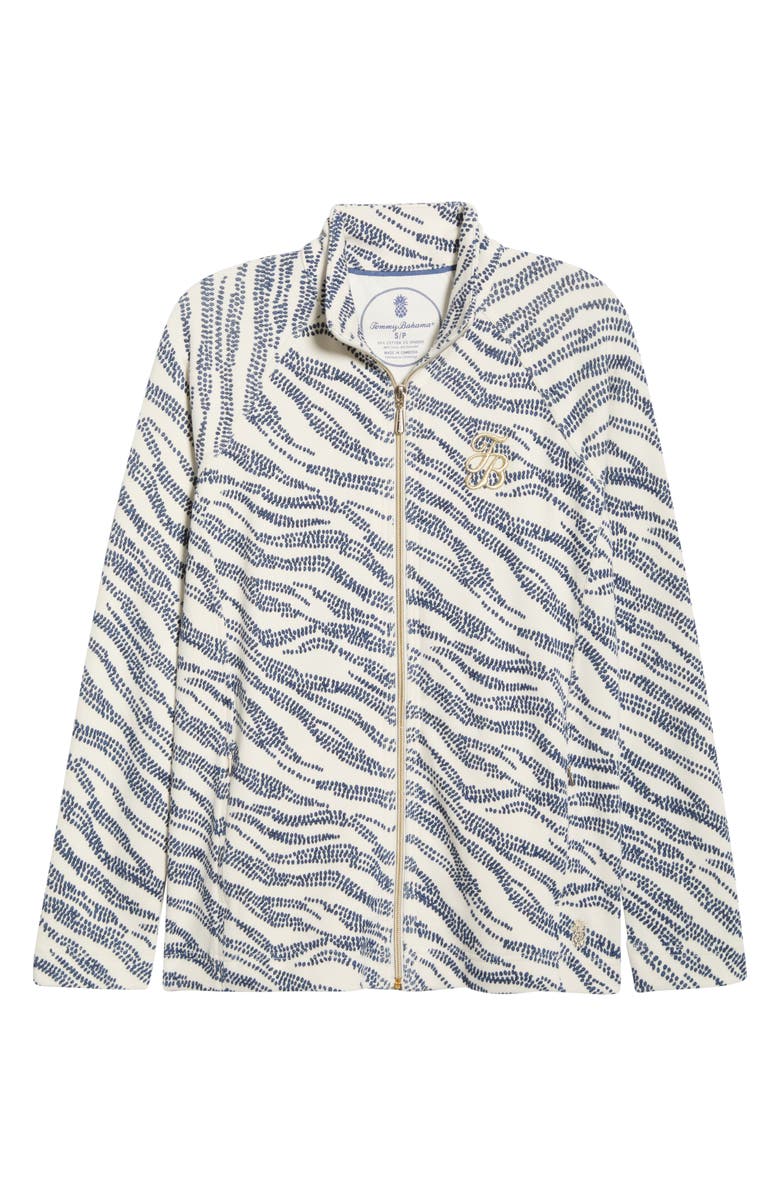 Tommy Bahama Aruba Zebra Front Zip Sweatshirt, Alternate, color, Coconut