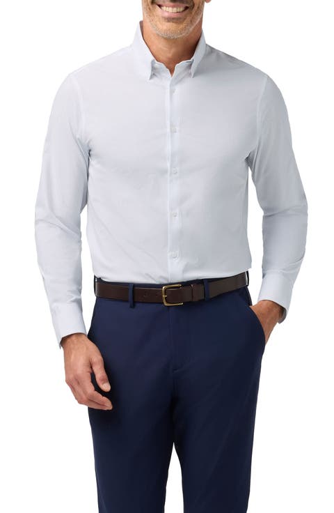 Leeward Trim Fit Micro Dot Performance Button-Up Shirt