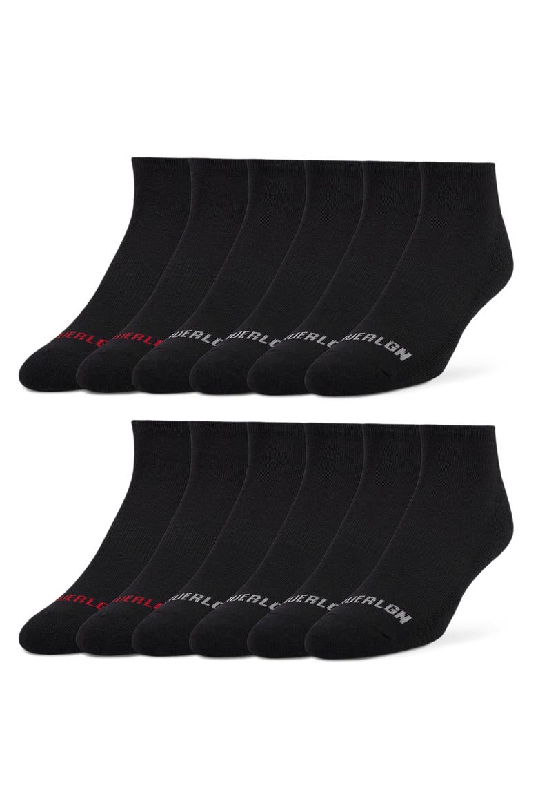Mens Socks 6 & 12 Pairs No Show Socks for Men Premium Athletic Shoe Size 8-12, Main, color, Black