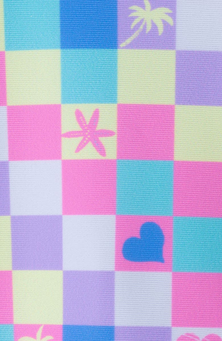 Andy 
Evan Print Long Sleeve One-Piece Rashguard Swimsuit 
Sun Hat Set, Alternate, color, 