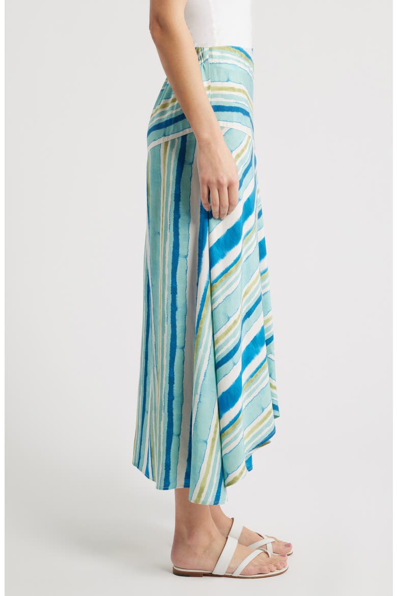 Spliced Print Maxi Skirt, Alternate, color, PEAR/ CADET BLUE