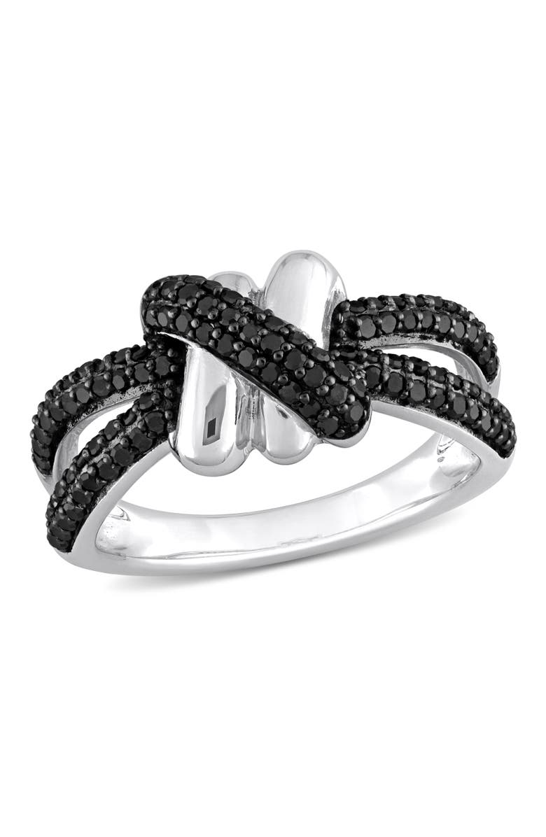 Julianna B. Diamond Crossover Split-Shank Ring 14k, Main, color, Black Diamond
