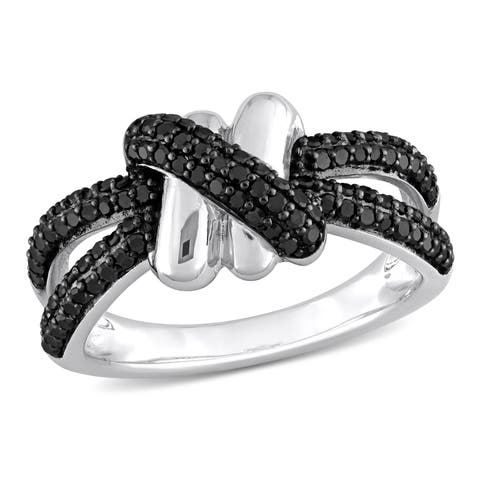 Diamond Crossover Split-Shank Ring 14k