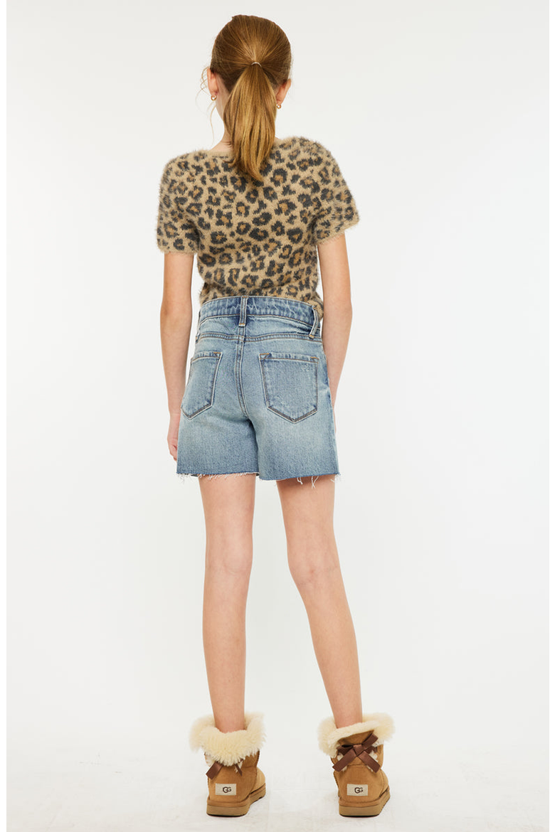 Junie High Rise Denim Shorts, Alternate, color, Medium Wash