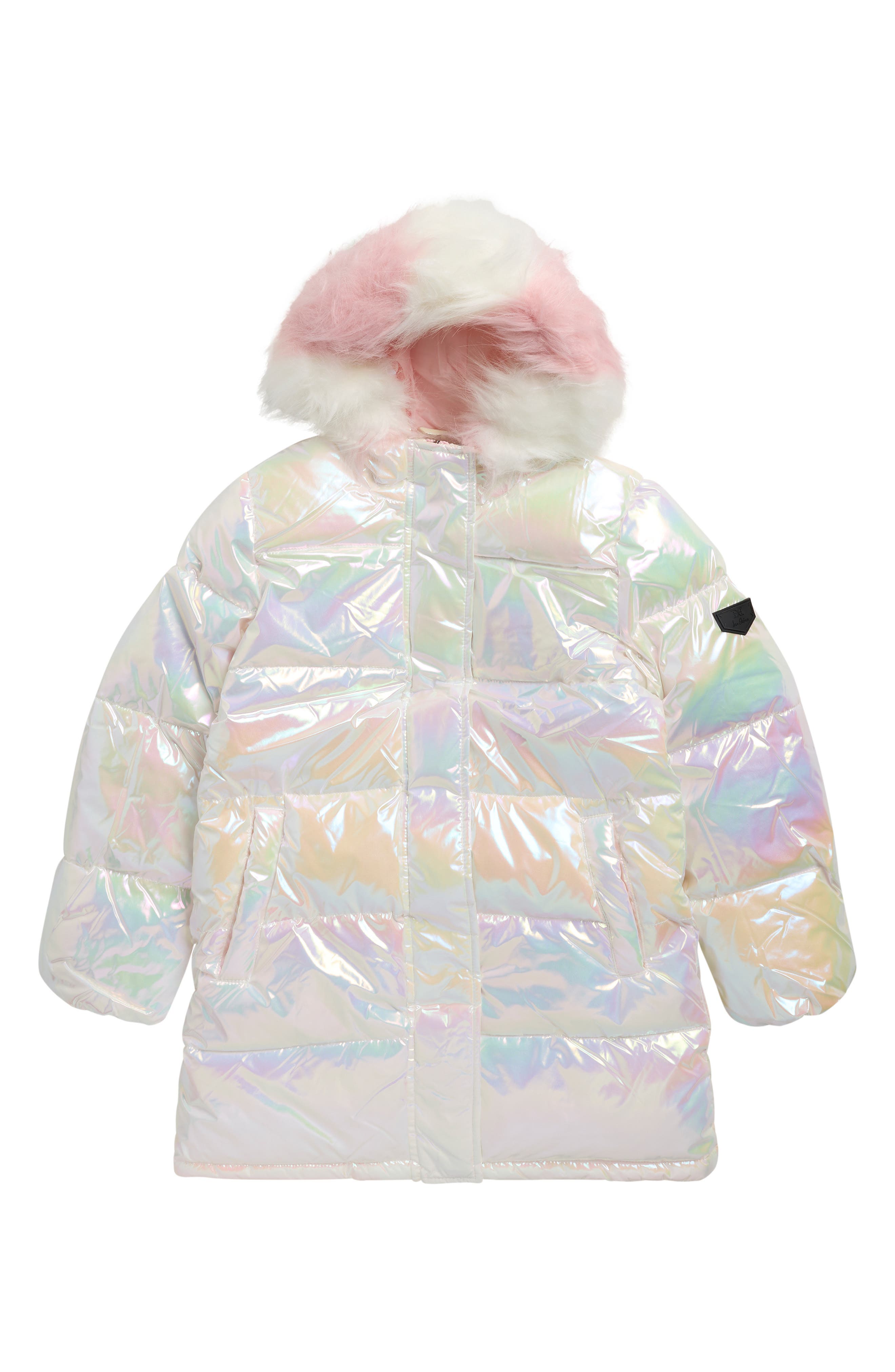 Kids' Iridescent Long Puffer Coat