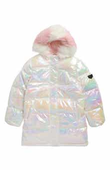Kids' Iridescent Long Puffer Coat