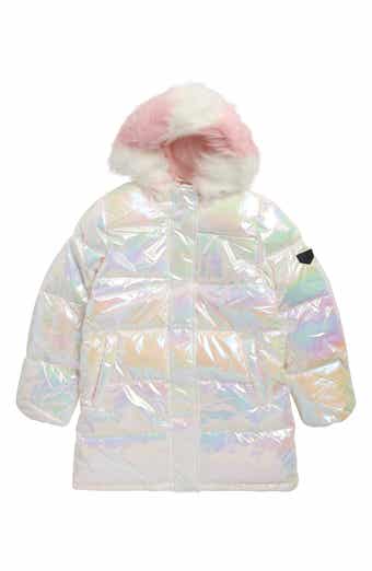 Kids' Iridescent Long Puffer Coat