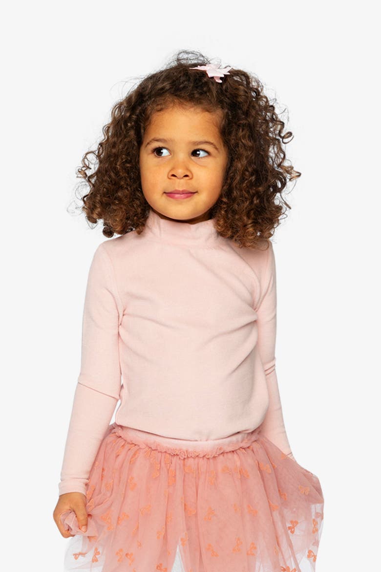 Ribbed Mock Neck Long Sleeve Top, Alternate, color, Pale Dusty Pink