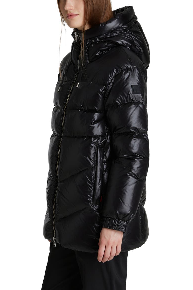 Birch Down Puffer Coat, Alternate, color, BLACK