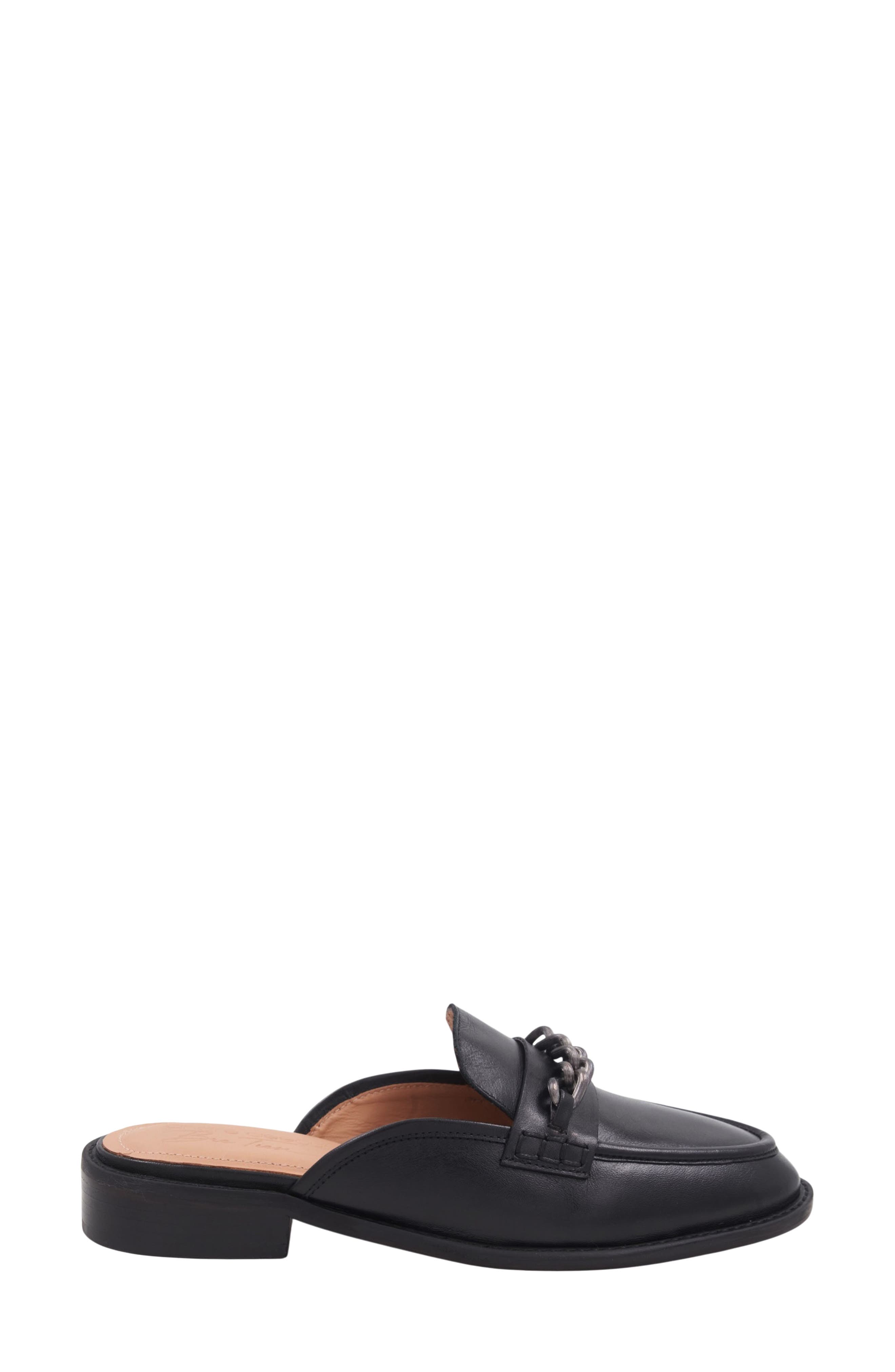 x Bre Tiesi Ruby Loafer Mule, Alternate, color, BLACK LEATHER