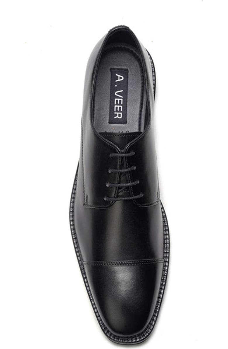 A. Veer Maddox Cap-toe Oxford, Alternate, color, Black Leather