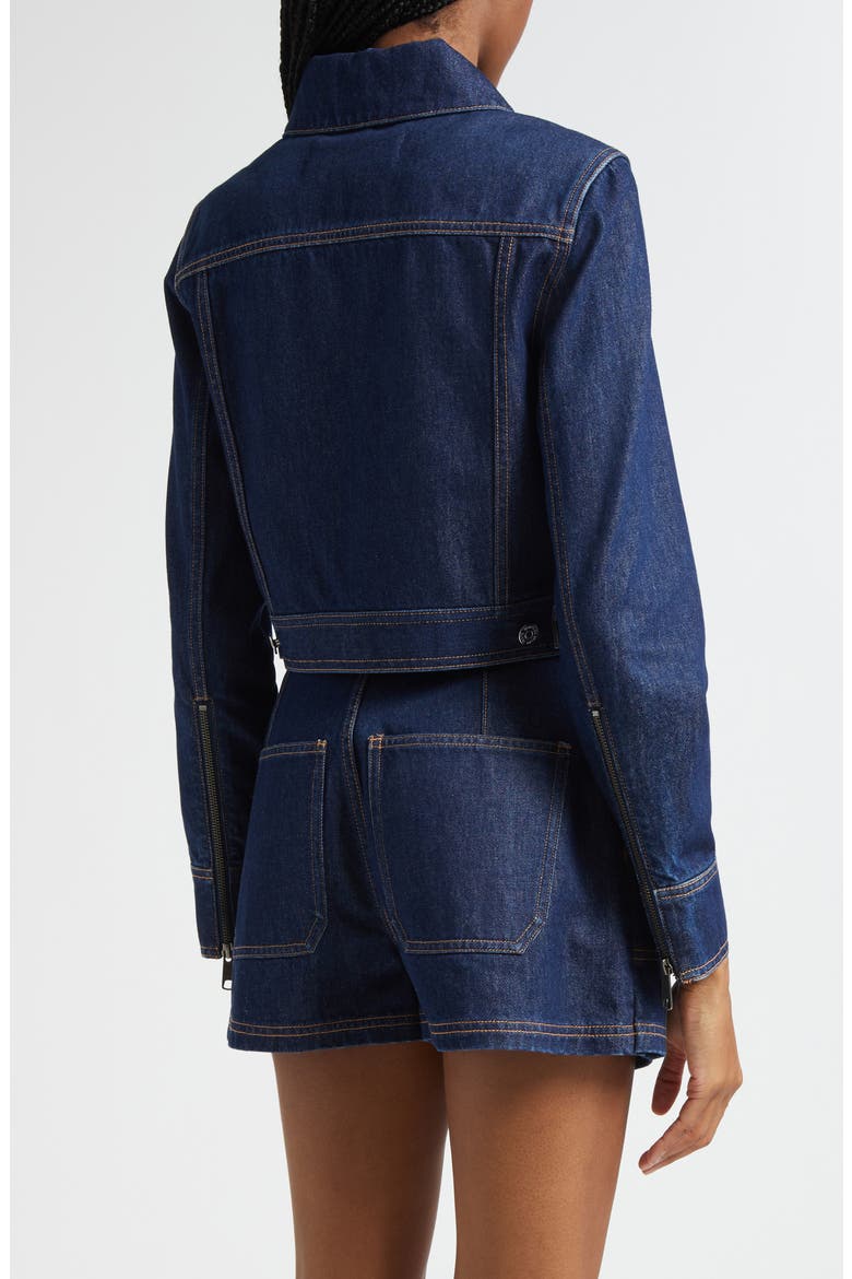 Patty Crop Denim Jacket, Alternate, color, INDIGO RINSE