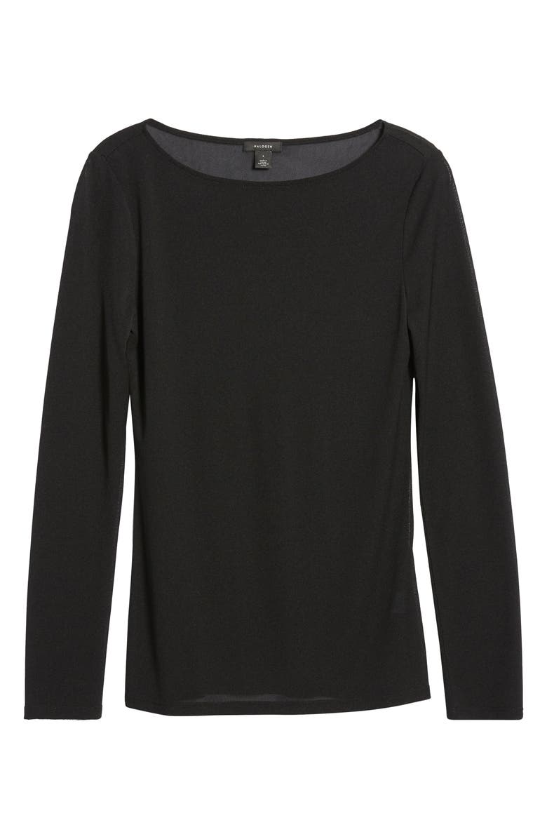 Halogen<sup>®</sup> Boat Neck Mesh Top, Alternate, color,