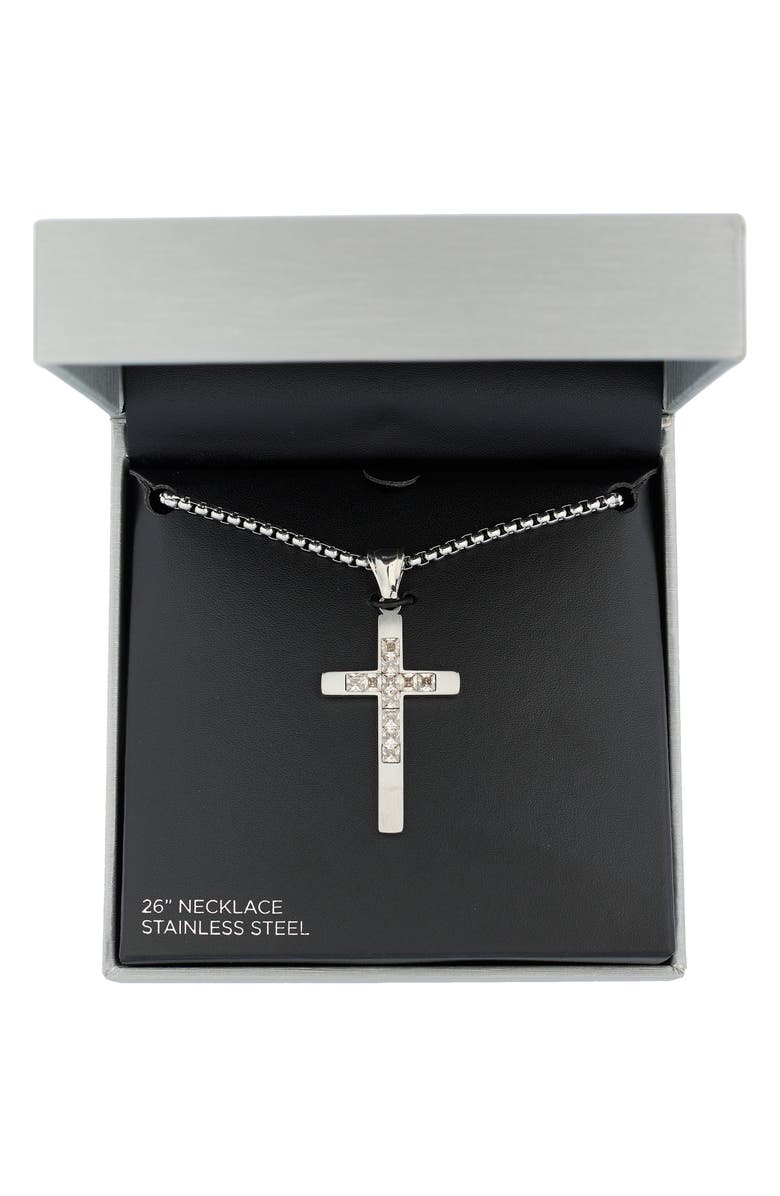AMERICAN EXCHANGE Men's Crystal Cross Pendant Necklace, Main, color, 