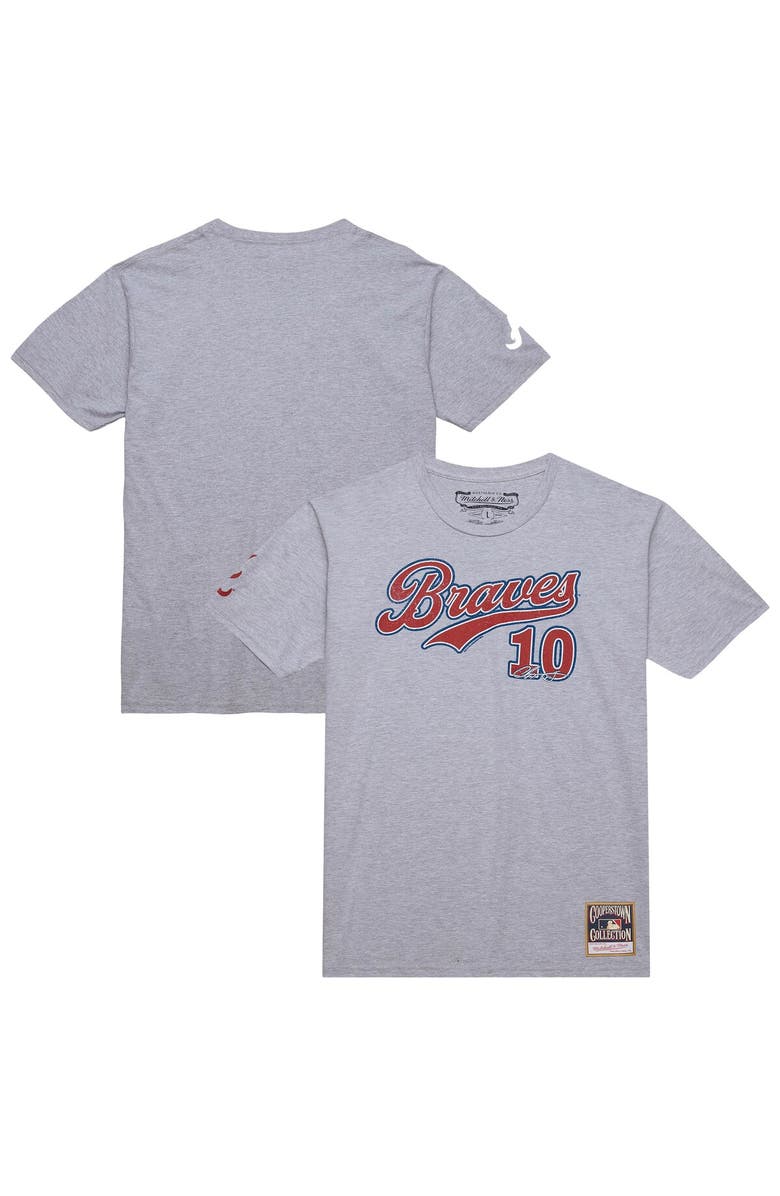Mitchell & Ness Men's Mitchell & Ness Chipper Jones Heather Gray Atlanta Braves Cooperstown Collection Player T-Shirt, Alternate, color, 