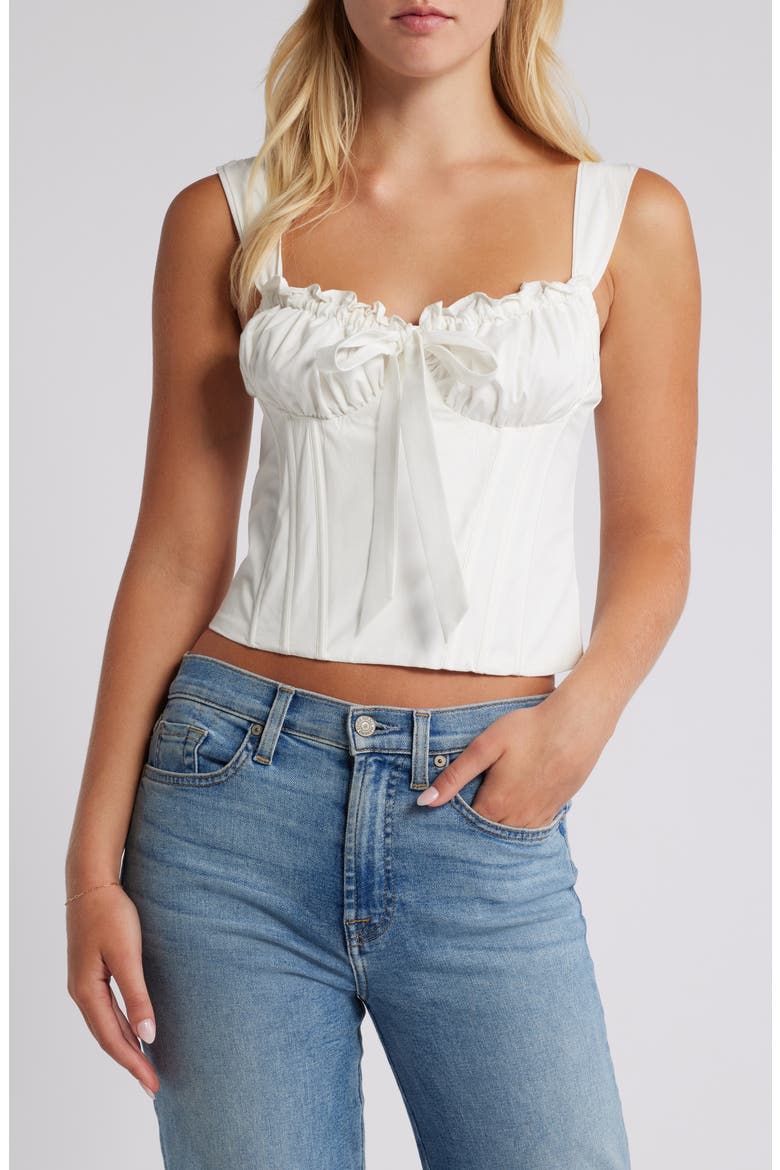 Cloud Cotton Corset Tank Top, Main, color, CLOUD