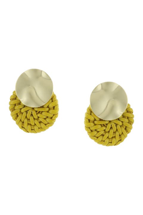Selma Disc Straw Earrings