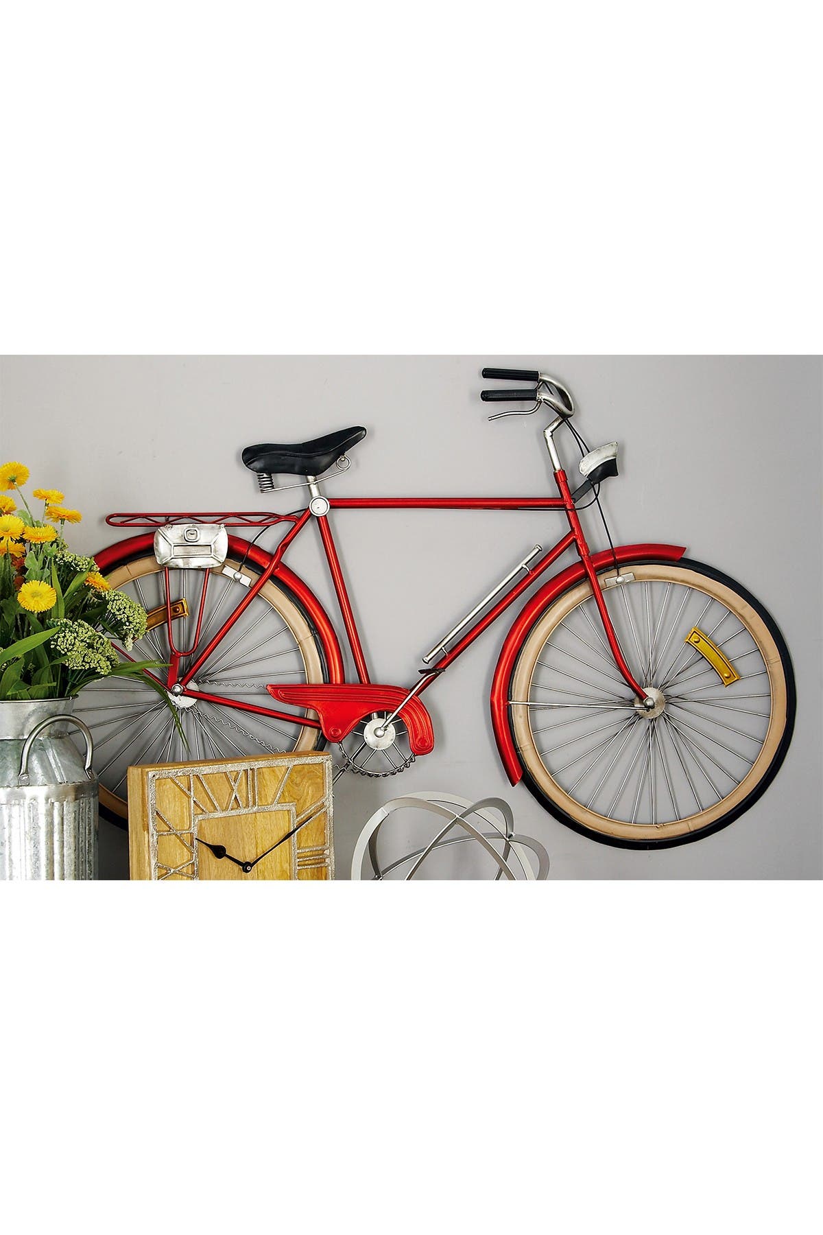 WILLOW ROW Large Red Vintage Cruiser Bicycle Wall Decor | Nordstromrack