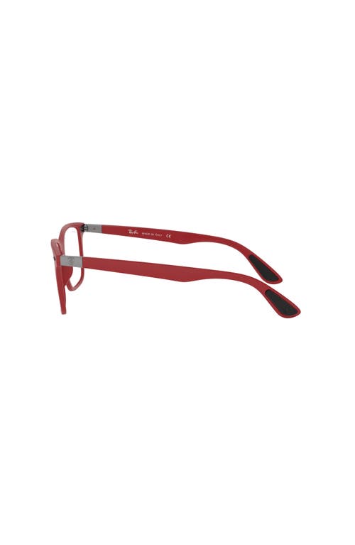 Ray Ban Ray-ban 53mm Square Optical Glasses In Red