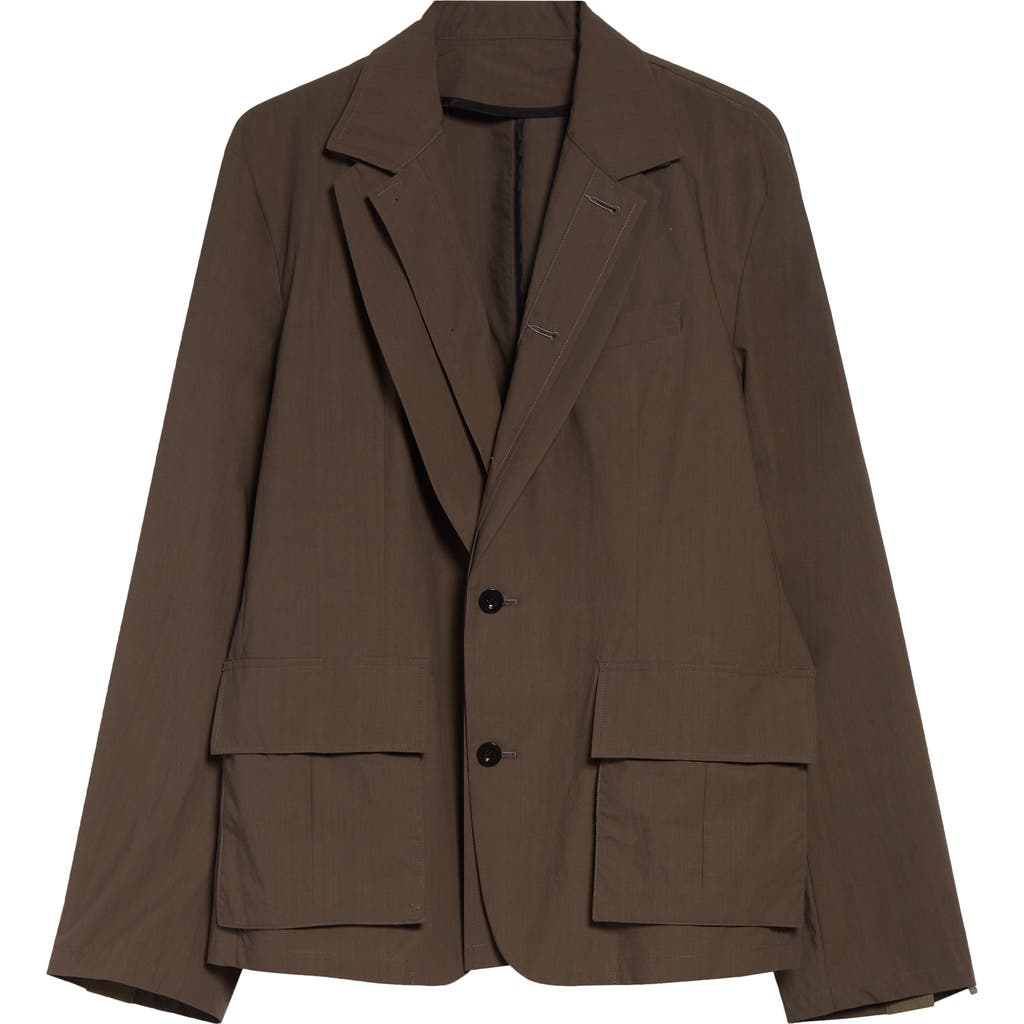 Sacai Cotton Typewriter Sport Coat In Brown