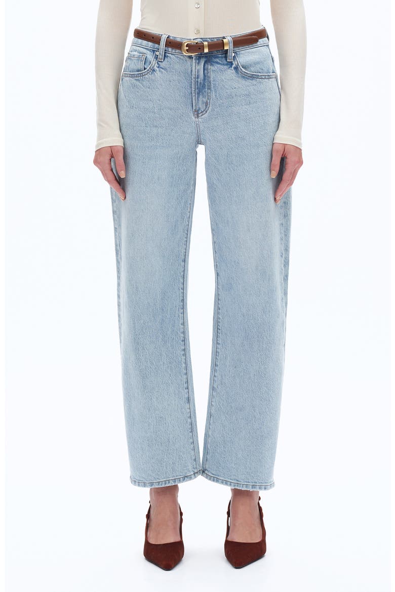Mid Rise Barrel Jeans, Main, color, LIGHT BLUE