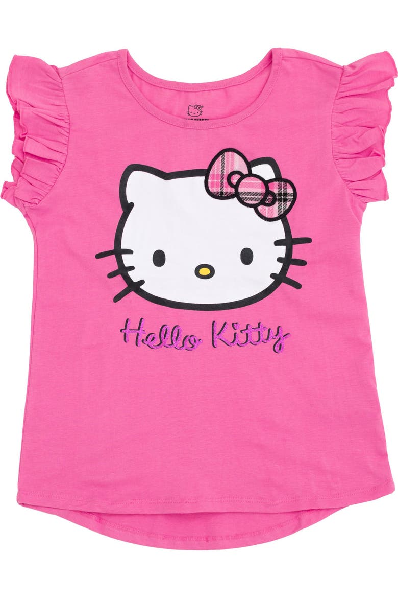 2-Piece Tee and Plaid Skirt Set, Alternate, color, Pink Plaid Hello Kitty